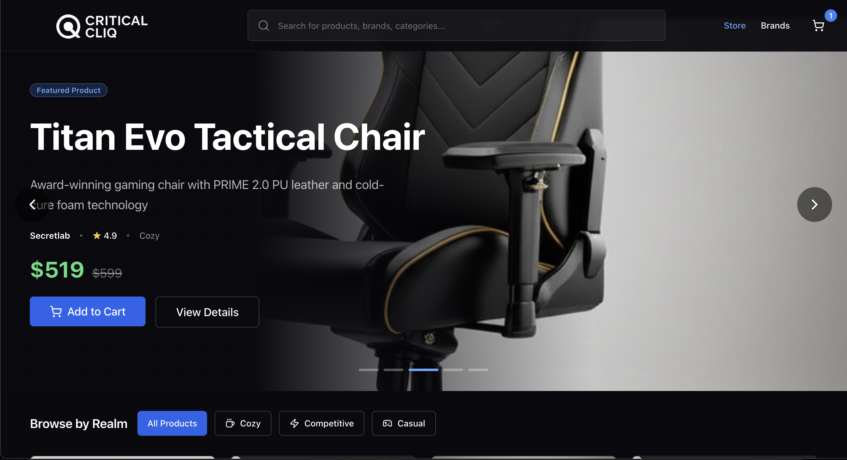 Marketplace Featured Product Interface